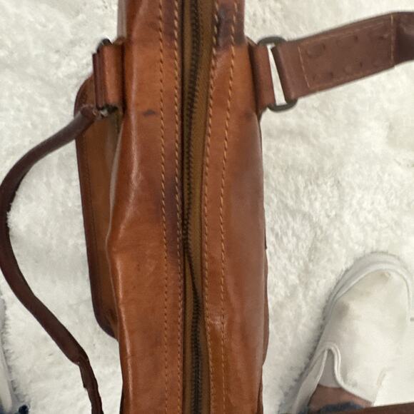 VTG Noonday Collection Tote Bag Purse Rustic Leather Large Brown Retro Aged Boho - Picture 8 of 12